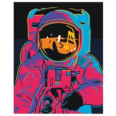 Картина по номерам, "Живопись по номерам", 40 x 50, FU16, поп-арт, Космос, космонавт, небо, костюм
