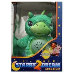 Зелёный Динозаврик . мягкая игрушка ночник-проектор STARRY2 DREAM. Good night. Свет, запись голоса, музыка. ОЕМ