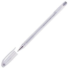 CROWN ручка гелевая Hi-Jell Metallic 0.7 мм HJR-500GSM, серебристый цвет чернил, 1 шт.