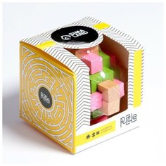 Головоломка деревянная сборная разноцветная 7,5х7,5х7,5 см Puzzle