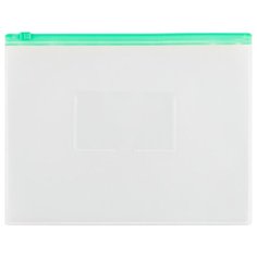 OfficeSpace Папка-конверт на молнии A5, прозрачная, 150 мкм, 12 шт, зелeный
