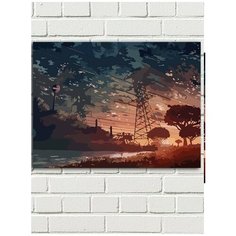 Картина по номерам Аниме пейзаж (Миядзаки, природа, небо) - 7668 Г 30x40