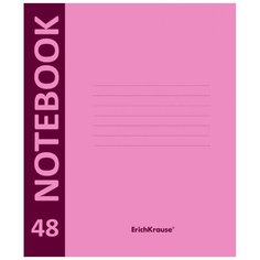 Тетрадь общая ErichKrause А5+ 48л клетка, скреп, пластикобл. Neon, розов. 46938 2 шт