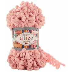 Пряжа Alize Puffy Fine, 7725814, 340 светло-розовый, 100 г, 14 м, 5 шт