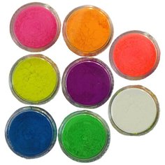 Набор флуоресцентных пигментов по 20 гр (8 цветов) Веста