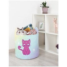 Корзина для игрушек JoyArty "Кот на радуге" 35x35 см