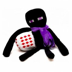 Мягкая игрушка Minecraft Enderman purple scarf "Эндермен с красным камнем", 26 см Jazwares