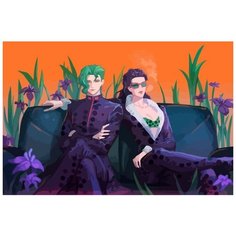 Картина по номерам на холсте Аниме JOJO (Джованна, Джотаро, ДжоДжо) - 8946 Г 60x40