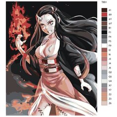 Картина по номерам T851 " Незуко - Аниме Клинок Рассекающий Демонов ", 40х50 см Brushes Paints