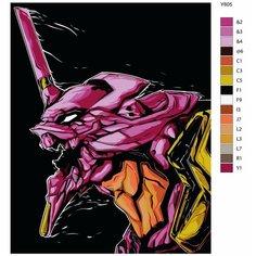 Картина по номерам Y-605 "Аниме Евангелион. Робот Синдзи Икари" 40х50 Brushes Paints