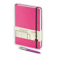 Подарочный набор: Шариковая ручка Parker Jotter ORIGINALS MAGENTA упаковка блистер и Блокнот А5 розовый