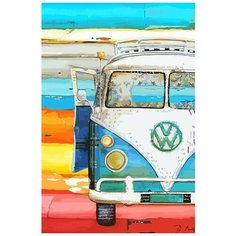 Картина по номерам на холсте Хиппи арт (психоделика, инди арт, хиппи кар, машина) - 8314 В 60x40