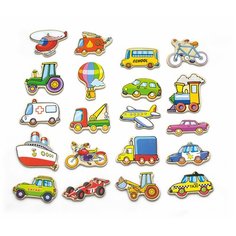 Набор магнитов Viga Toys 58924 детские магнитные фигурки транспорт (20 шт) (дерево) вига