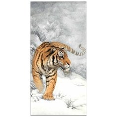Алмазная мозаика "Тигр зимой", 30x60 см, Алмазная Живопись