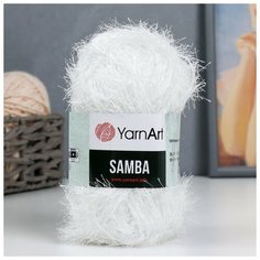 Пряжа "Samba" 100% полиэстер 150м/100гр (01 белый)./В упаковке шт: 1 Yarn Art