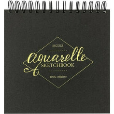 Альбом для акварели 195х195мм, 30л, 200гр, спираль, твердая обложка, Acquerelo00148