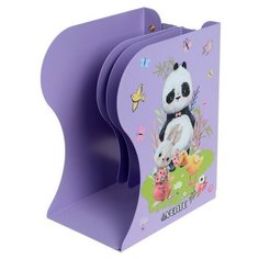 Подставка для книг раздвижная-лоток Panda, для девочек, металл, сиреневая De Vente