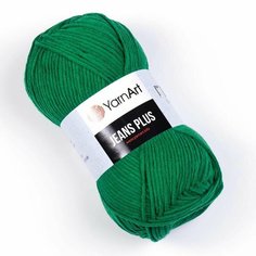 Пряжа YARNART Jeans Plus (YarnArt), зеленый - 52, 55% хлопок, 45% полиакрил, 5 мотков, 100 г, 160 м.