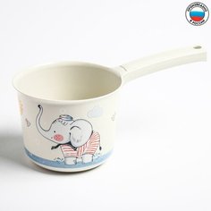 Ковш для купания и мытья головы, детский банный ковшик, хозяйственный 1,5 л, деко, «Слоник» Idea (М Пластика)