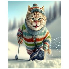 Картина по номерам Кот с клюшкой 40х50 см Hobby Home