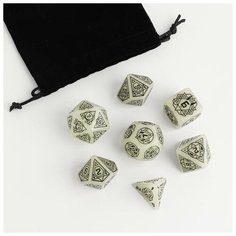 --- Набор кубиков для D&D (Dungeons and Dragons, ДнД), серия: D&D, "Мистик" , 7 шт, светящиеся