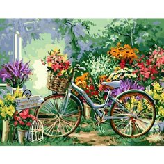 Картина по номерам Велосипед в цветущем саду 40х50 см Hobby Home