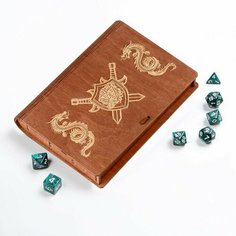 Время игры Деревянная шкатулка для кубиков D&D "Герб и драконы"