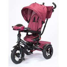 Велосипед детский трехколесный KIDS TRIKE LUX 6088A12M 12"/10" (Надув. колеса) (Муз. Панель) бордовый (требует финальной сборки)