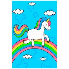 Картина по номерам на холсте Единорог на радуге (пони, детская) - 8491 В 60x40