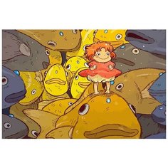 Картина по номерам Аниме Рыбка Поньо на утёсе (Миядзаки) - 8553 Г 60x40