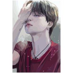 Картина по номерам на холсте kpop bts Jimin Пак Чимин - 2334 40X60