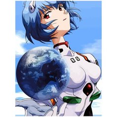 Картина по номерам на холсте Аниме Евангелион Рей - 733 30X40