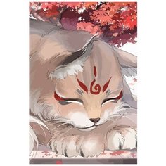 Картина по номерам на холсте Большая кошка (Аниме, Животные) - 7584 В 60x40