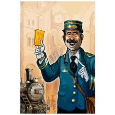 Картина по номерам на холсте настольная игра Ticket ro ride Билет на проезд - 6919 В 60x40