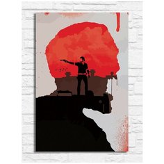 Картина по номерам на холсте Сериал Ходячие мертвецы (Рик, Ниган, Дэрил) - 7214 В 20x30