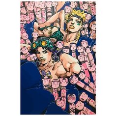 Картина по номерам на холсте аниме JoJo ДжоДжо Джотаро Джованна - 6717 В 60x40