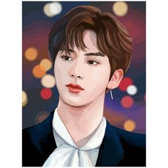Картина по номерам на холсте kpop bts jin Ким Сокджин - 2316 30X40