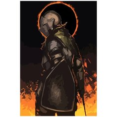 Картина по номерам на холсте Dark Souls воин пейзаж - 1944 40X60
