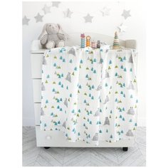 Пеленка муслиновая, 120х120, "Мишка в лесу" Baby Nice