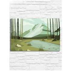 Картина по номерам на холсте пейзаж (природа, горы, минимализм) - 9224 Г 20x30