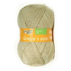 Пряжа Семеновская Бабушкин носок (Grannys sock) - 2 мотка Цвет: Бежевый, 100% шерсть, 250 м/100 г