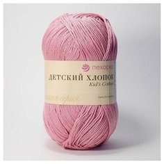 Пряжа Пехорка Детский Хлопок - 1 моток 11 ярко-розовый 100% мерсеризованный хлопок 330м/100г