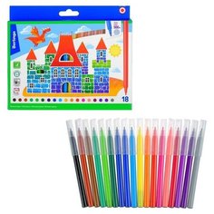 Фломастеры смываемые 18 цветов «Замки», европодвес Berlingo