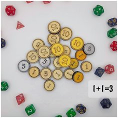 Набор "Монеты" / Настольные игры / Токены / Миплы / Dungeon & Dragons / DnD / Подземелья и Драконы / НРИ Чудеса леса