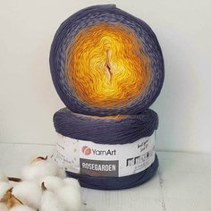 Пряжа YARNART Rosegarden YarnArt, т. серый-серый-желтый - 326, 100% хлопок, 2 мотка, 250 г, 1000 м.