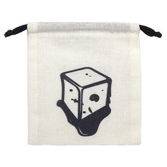 Мешочек "Желатиновый куб", лен, белый, 10,5 на 13 см, для хранения карт, костей игральных, украшений, камней, подарков, бижутерии, косметики Pandoras Box Studio
