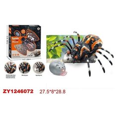 Интерактивная игрушка JUNFA Паук коричневый, выпускает пар, на ИК управлении