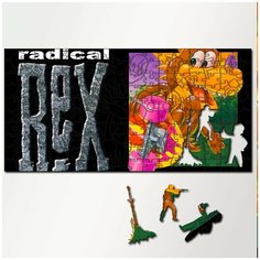 Пазл из дерева с фигурками, 230 деталей, 46х23 см игры Radical Rex Radical Rex, Радикал Рекс, динозавр, action, Sega, 16 bit, ретро - 5491 Puzzle Wood