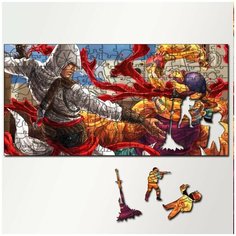 Пазл из дерева с фигурками, 230 деталей, 46х23 см игры Assassins Creed - 5251 Puzzle Wood
