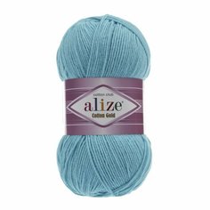 Пряжа ALIZE Cotton gold, св. бирюзовый - 287, 55% хлопок, 45% акрил, 5 мотков, 100 г, 330 м.